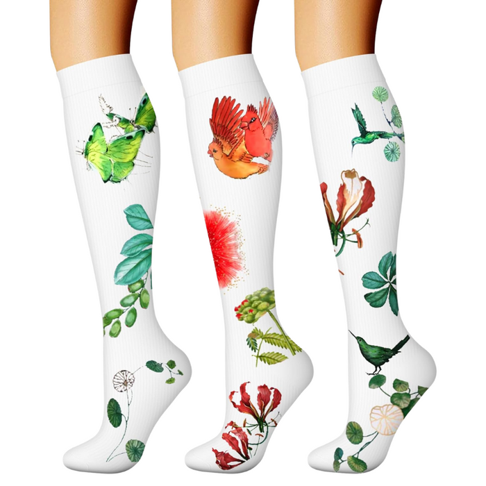 3-Pack Athletic Compression Socks - Minimalistic Style