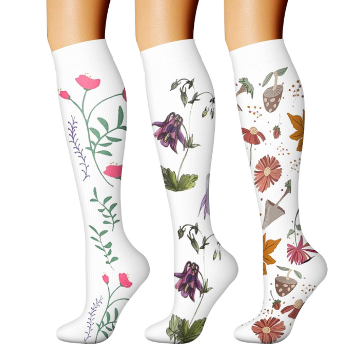 3-Pack Athletic Compression Socks - Minimalistic Style