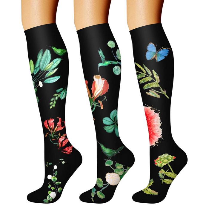 3-Pack Athletic Compression Socks - Minimalistic Style