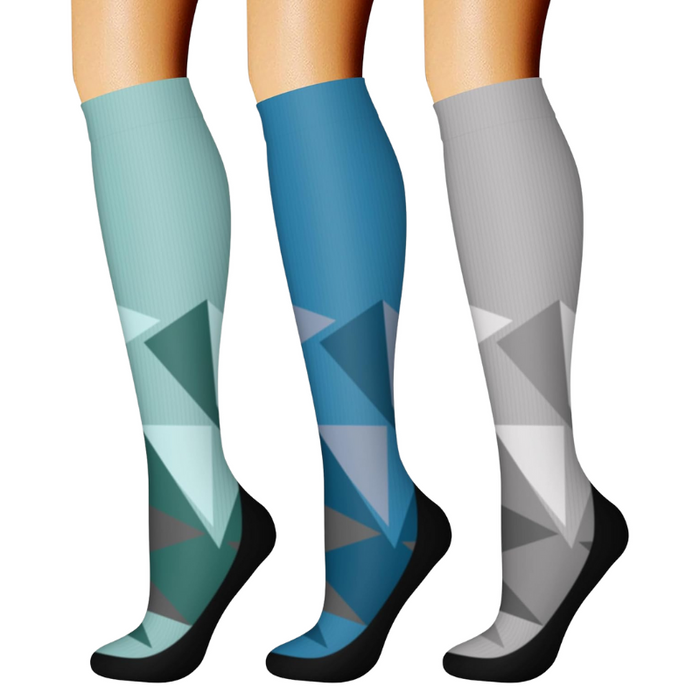 3-Pack Athletic Compression Socks - Minimalistic Style