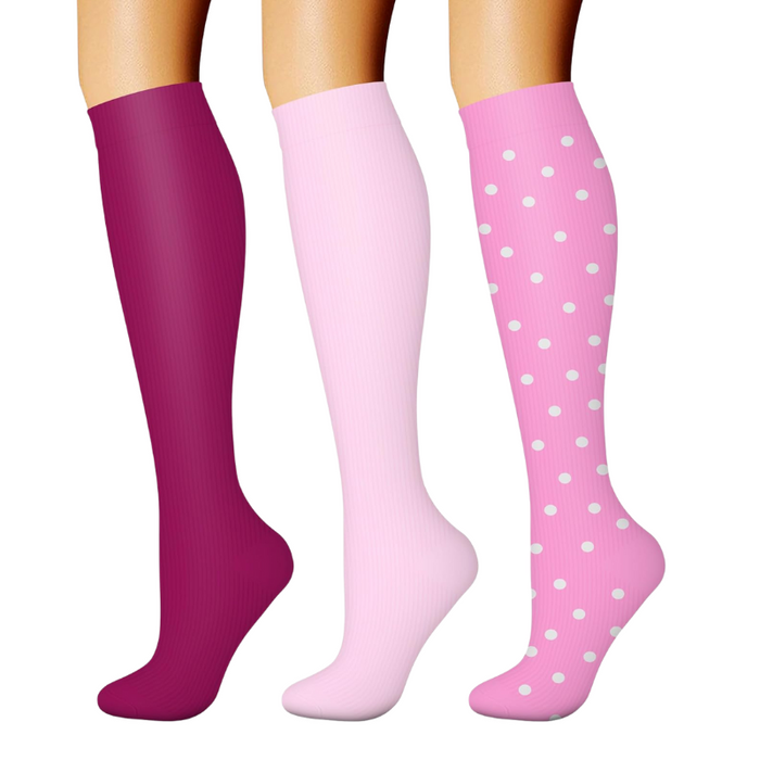 3-Pack Athletic Compression Socks - Minimalistic Style