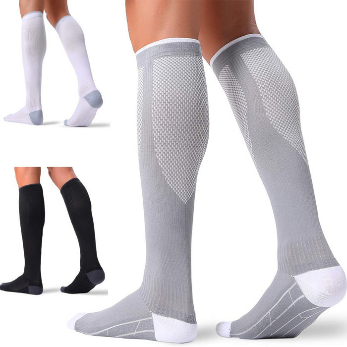 3-Pack Solid Design Compression Socks - Support and Comfort