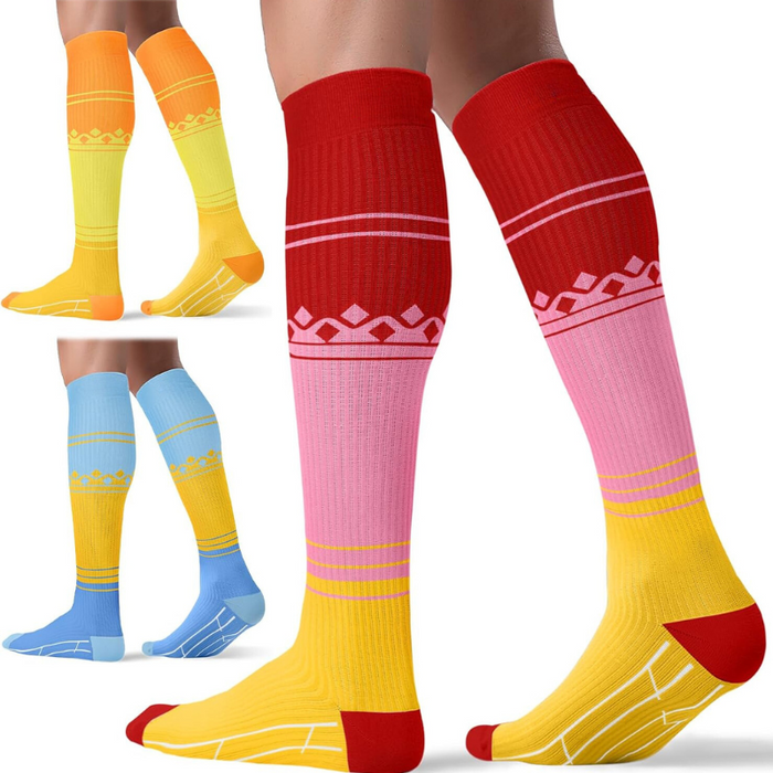 3-Pack Solid Design Compression Socks - Support and Comfort