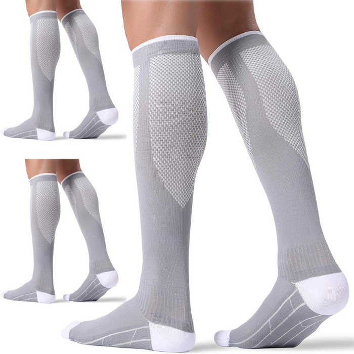 3-Pack Compression Socks - Solid Pattern And Maximum Comfort