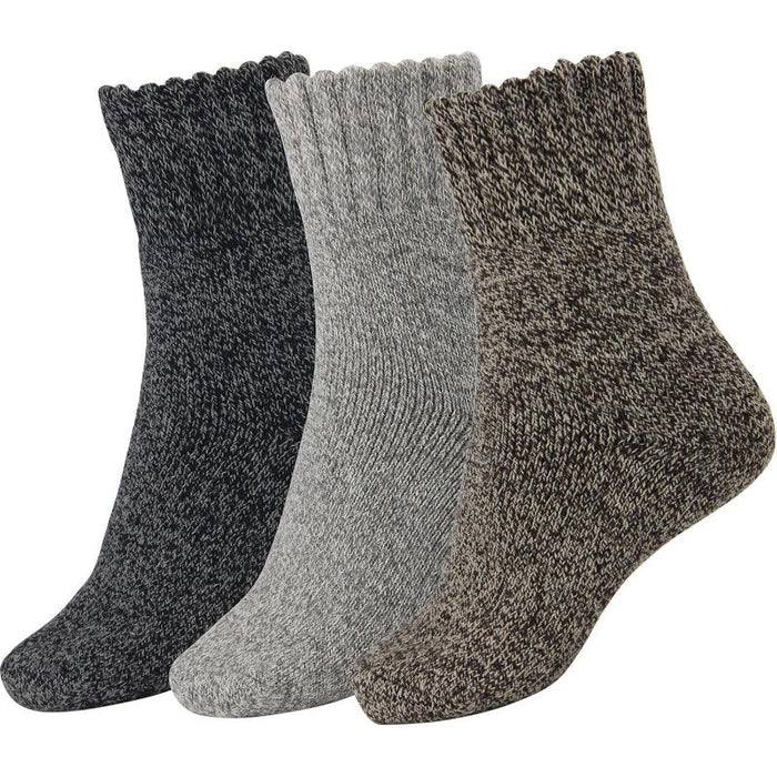 3-Pack Thick Winter Crew Socks - Warm and Cozy