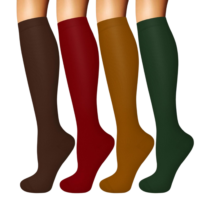 4-Pack Designed Compression Socks - Comfort and Support