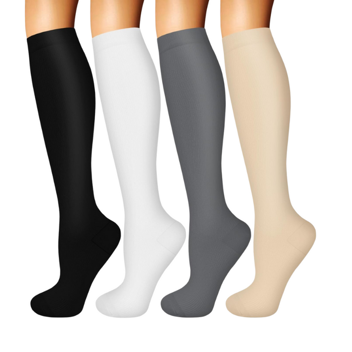 4-Pack Designed Compression Socks - Comfort and Support