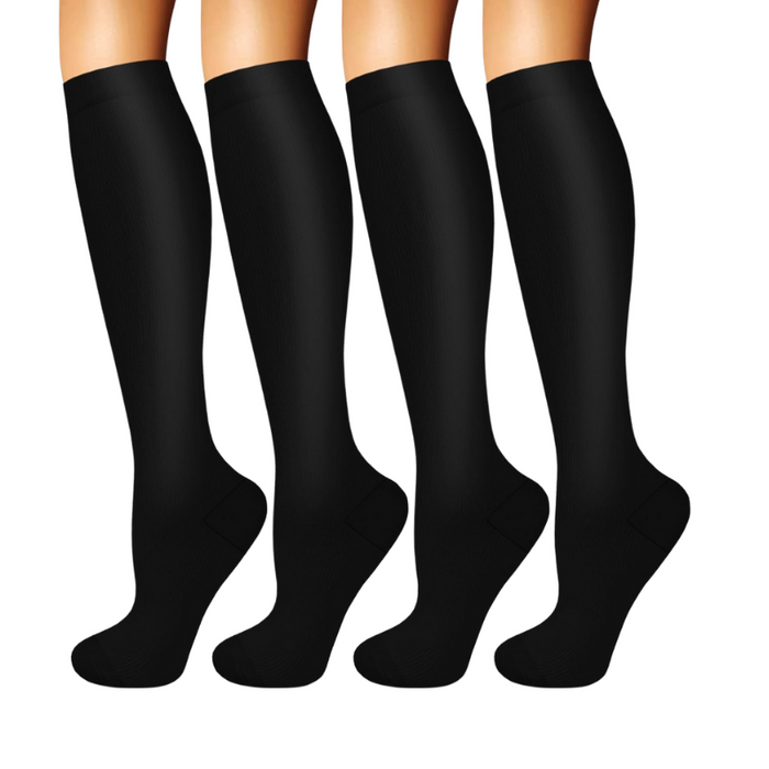 4-Pack Designed Compression Socks - Comfort and Support