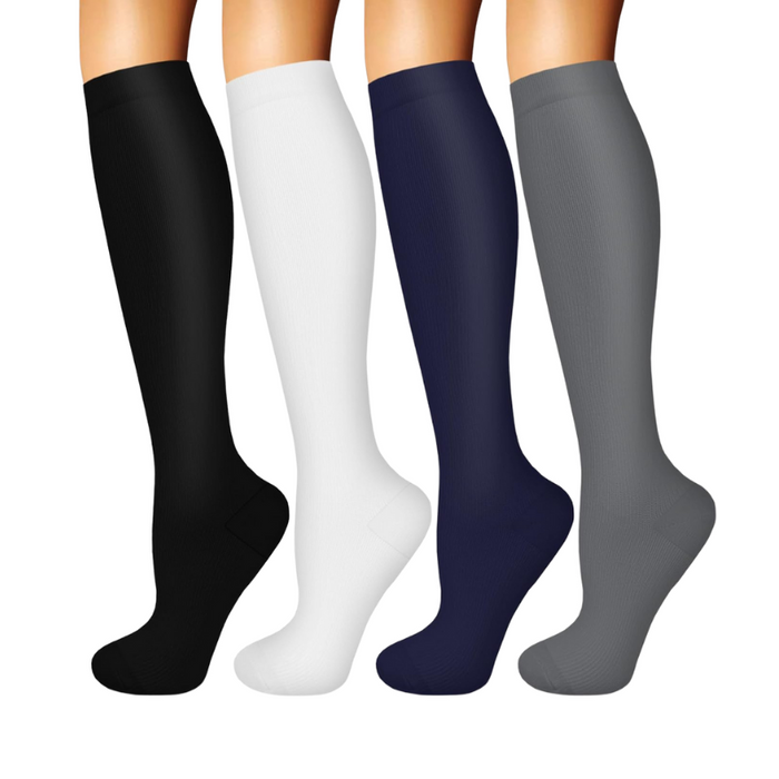 4-Pack Designed Compression Socks - Comfort and Support