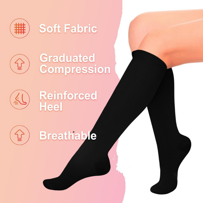 4-Pack Designed Compression Socks - Comfort and Support