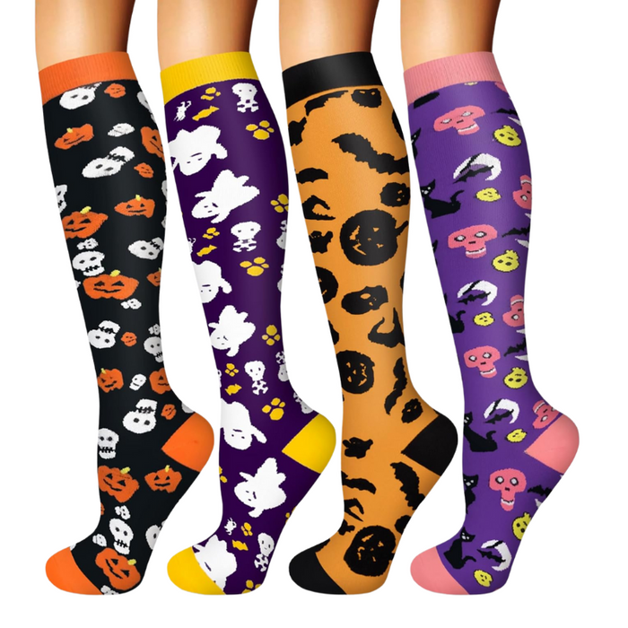 4-Pack Designed Compression Socks - Comfort and Support