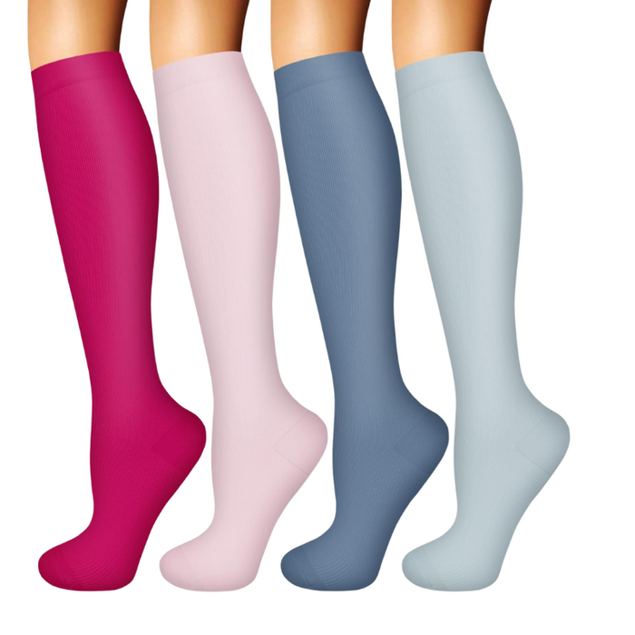 4-Pack Designed Compression Socks - Comfort and Support