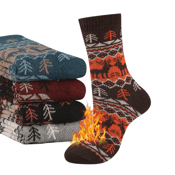 5 Pairs Designed Crew Heated Socks