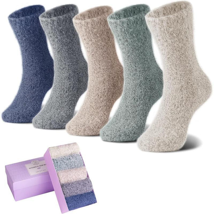 5 Pack Thick Diabetic Fuzzy Fluffy Socks – Warmth and all Seasons