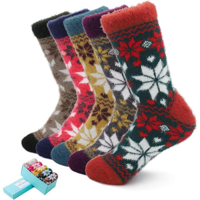 5 Pack Thick Diabetic Fuzzy Fluffy Socks – Warmth and all Seasons