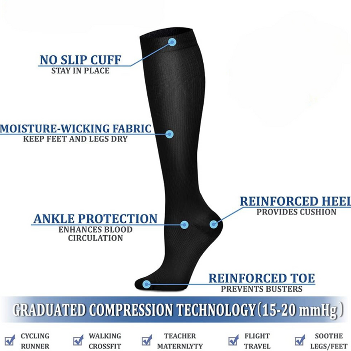 8-Pack Design Compression Socks - Support and Comfort