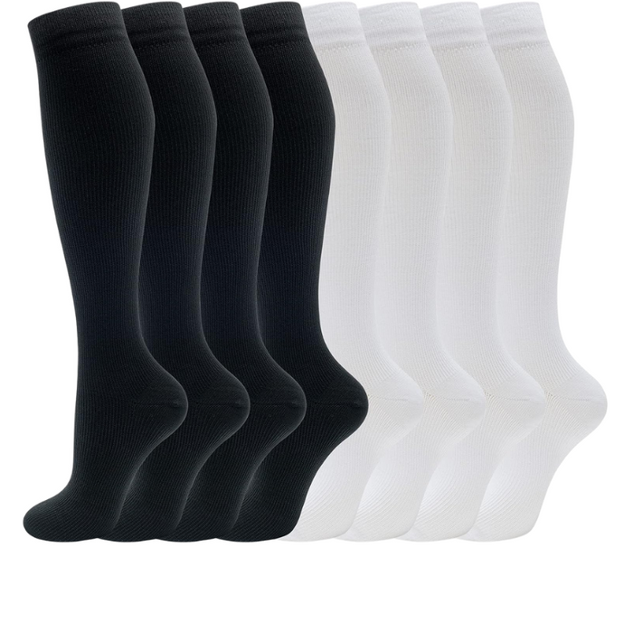 8-Pack High Length Pattern Compression Socks - Support and Comfort