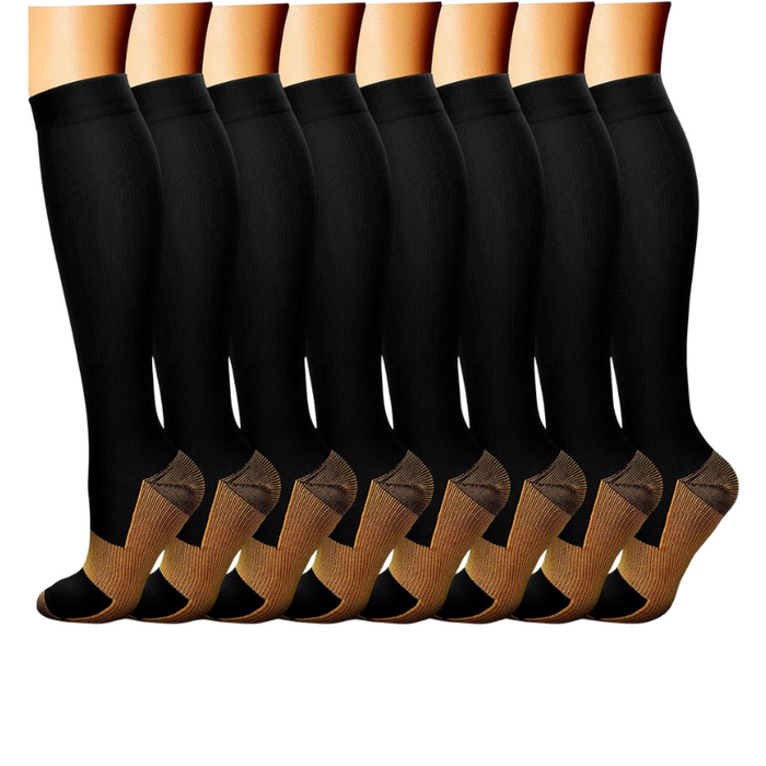 8-Pack Printed Pattern Compression Socks - Comfortable and Supportive