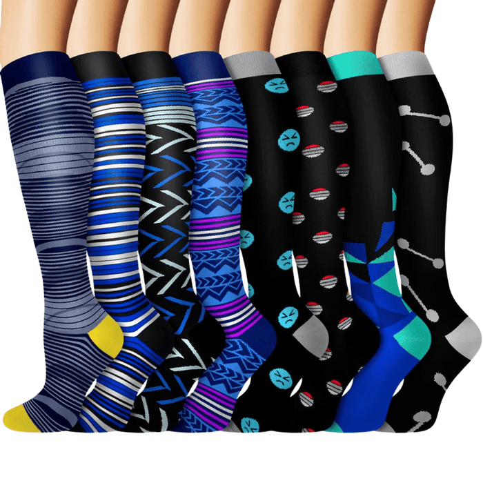 8-Pack Running Compression Socks - Support and Comfort