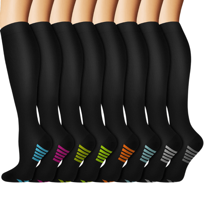 8-Pack Running Compression Socks - Support and Comfort