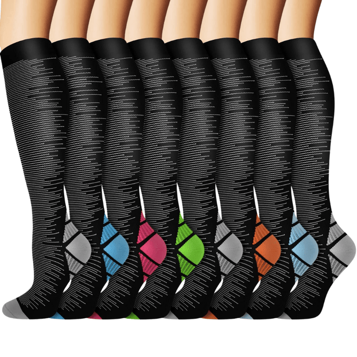 8-Pack Running Compression Socks - Support and Comfort