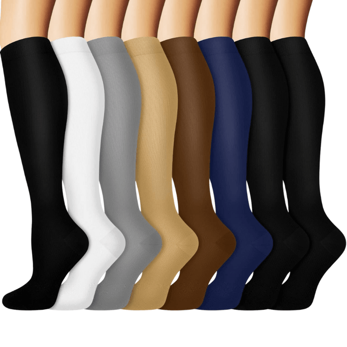 8-Pack Running Compression Socks - Support and Comfort