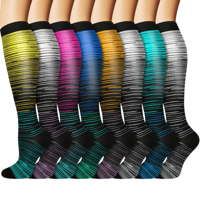 8-Pack Running Compression Socks - Support and Comfort