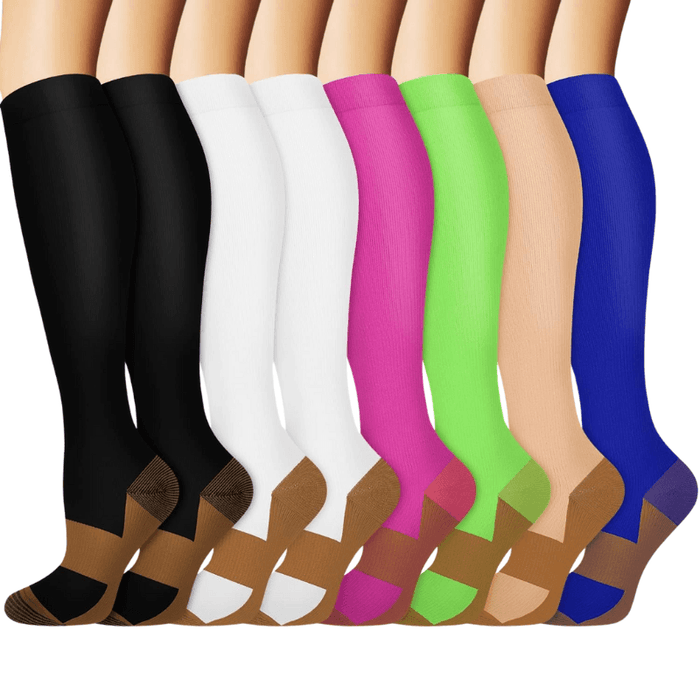 8-Pack Running Compression Socks - Support and Comfort