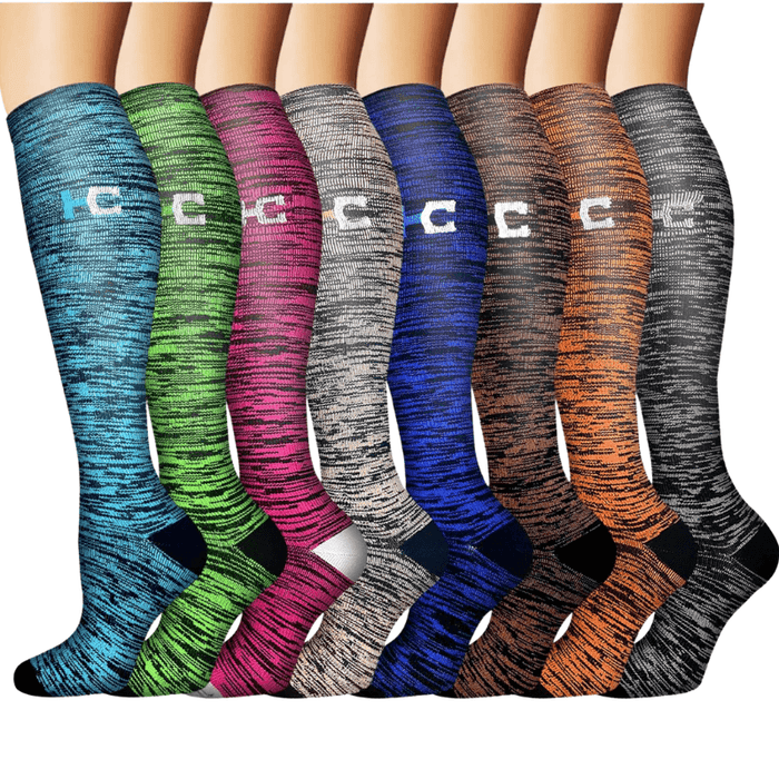 8-Pack Running Compression Socks - Support and Comfort