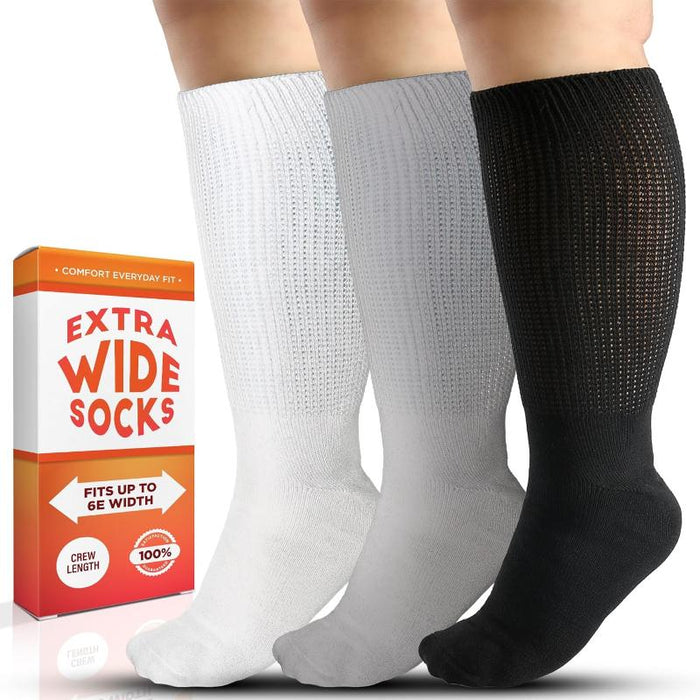 Pack Of 3 Pairs Extra Wide Calf Diabetic Socks