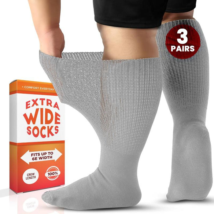 Pack Of 3 Pairs Extra Wide Calf Diabetic Socks