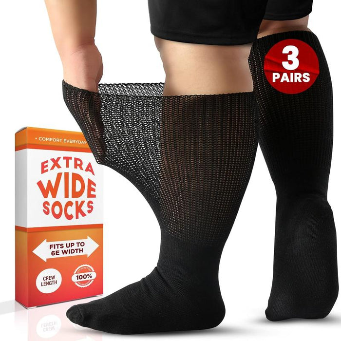 Pack Of 3 Pairs Extra Wide Calf Diabetic Socks