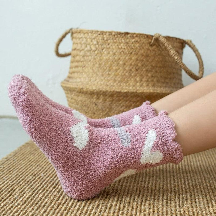 6-Pack Plush Fuzzy Slipper Socks - Cozy and Comfortable