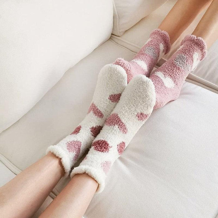 6-Pack Plush Fuzzy Slipper Socks - Cozy and Comfortable