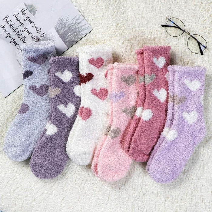 6-Pack Plush Fuzzy Slipper Socks - Cozy and Comfortable