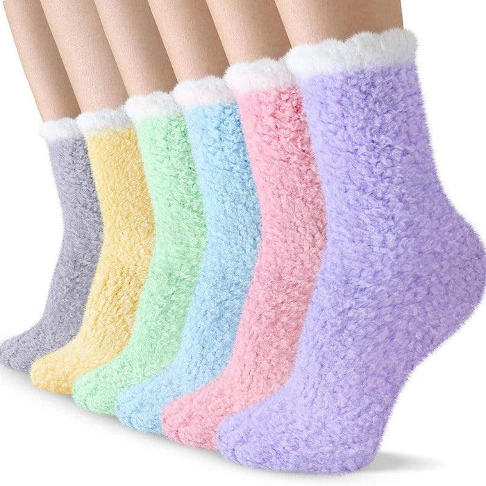 6 Pack Winter Fluffy Plush Socks – Cozy Warmth for Cold Days