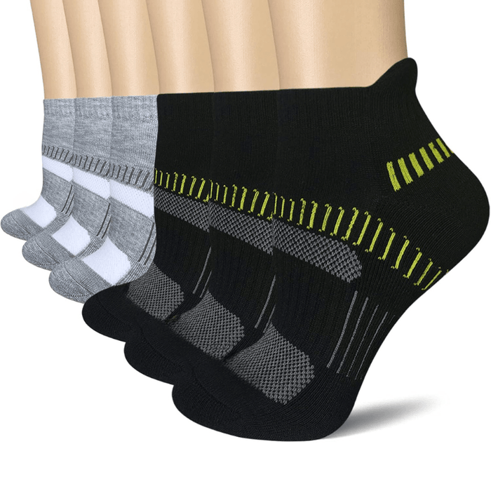 6 Pairs Athletic Running  Ankle Support Socks Set