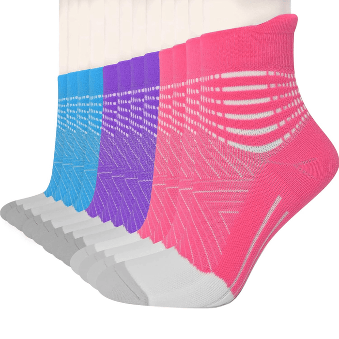 6 Pack Comfortable Cushioned Ankle Support Socks