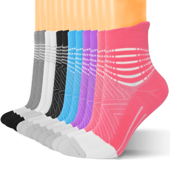 6 Pack Comfortable Cushioned Ankle Support Socks