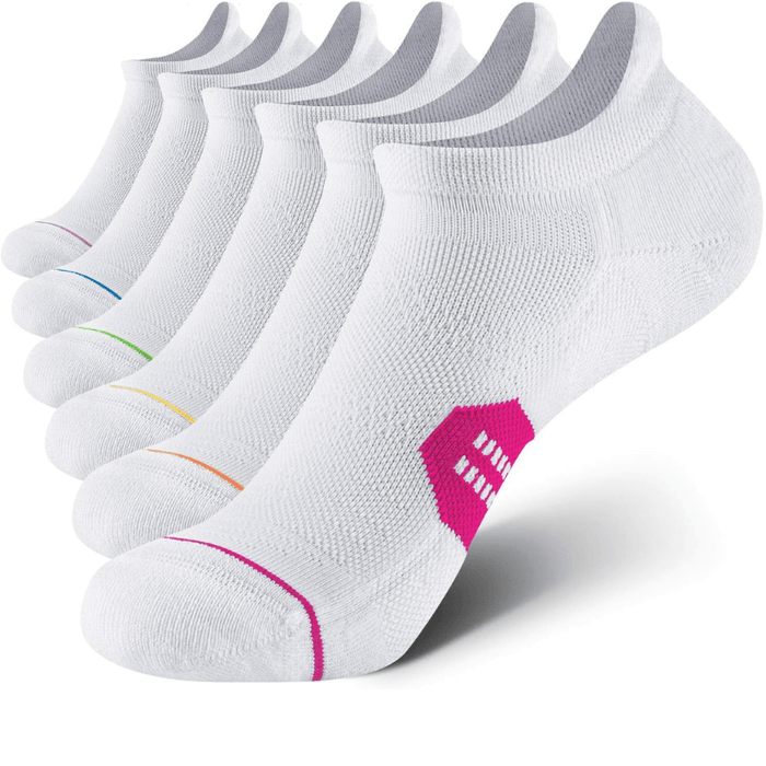 6 Pack Ankle Support Socks with Mesh Design