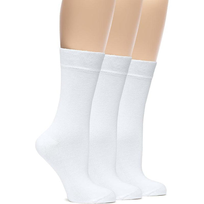 3 Pairs Soft Bamboo Crew Dress Socks - Comfortable and Breathable