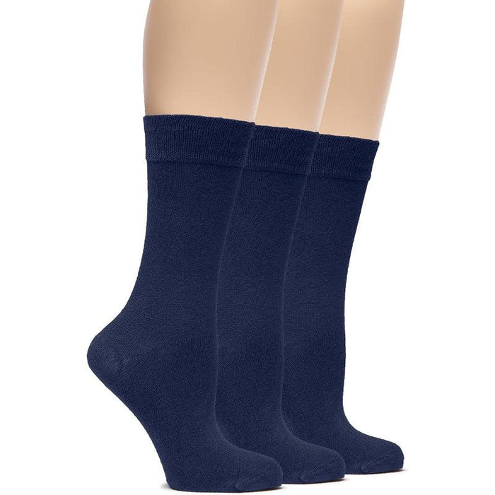 3 Pairs Soft Bamboo Crew Dress Socks - Comfortable and Breathable