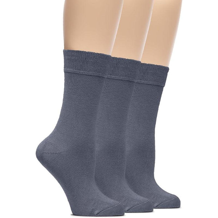 3 Pairs Soft Bamboo Crew Dress Socks - Comfortable and Breathable