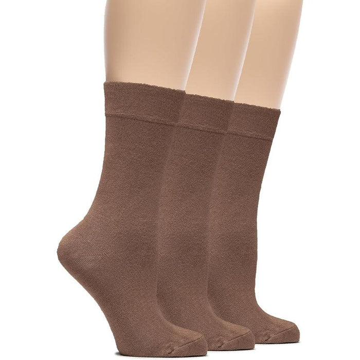 3 Pairs Soft Bamboo Crew Dress Socks - Comfortable and Breathable