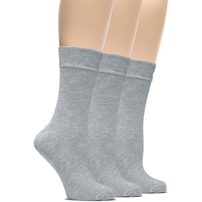 3 Pairs Soft Bamboo Crew Dress Socks - Comfortable and Breathable