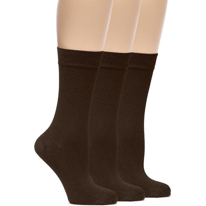 3 Pairs Soft Bamboo Crew Dress Socks - Comfortable and Breathable