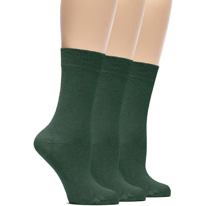 3 Pairs Soft Bamboo Crew Dress Socks - Comfortable and Breathable