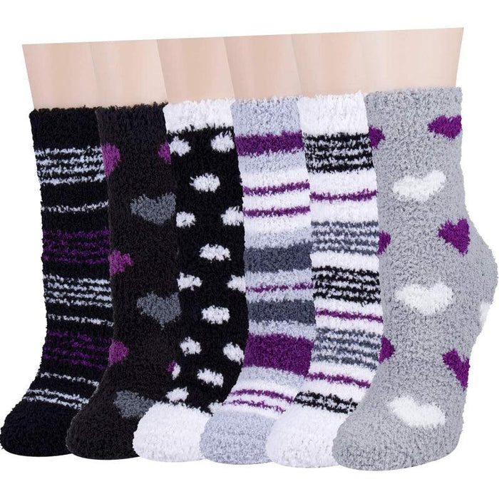 6 Pairs Fleece Slipper Socks – Warm and Comfortable