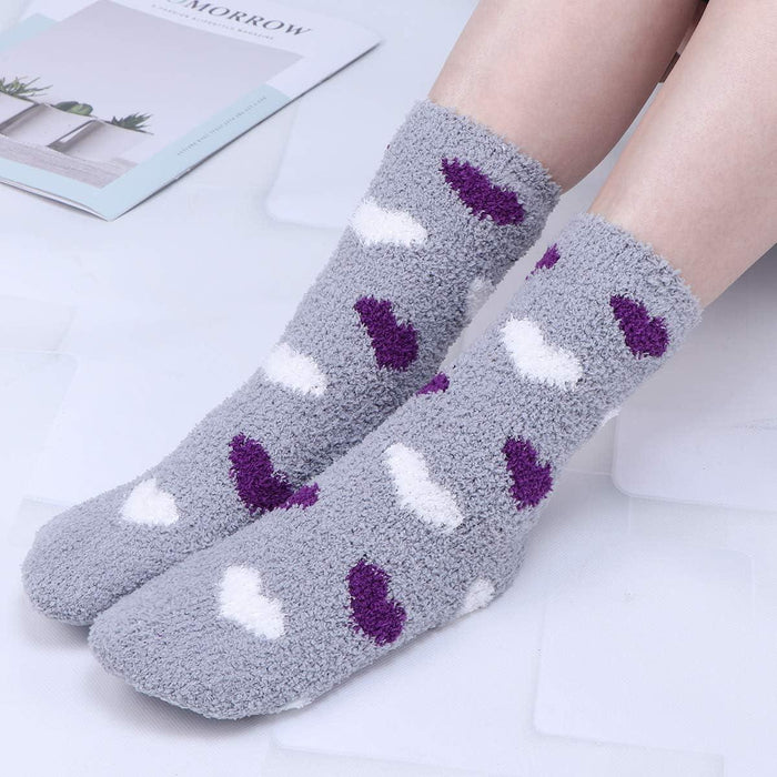 6 Pairs Fleece Slipper Socks – Warm and Comfortable