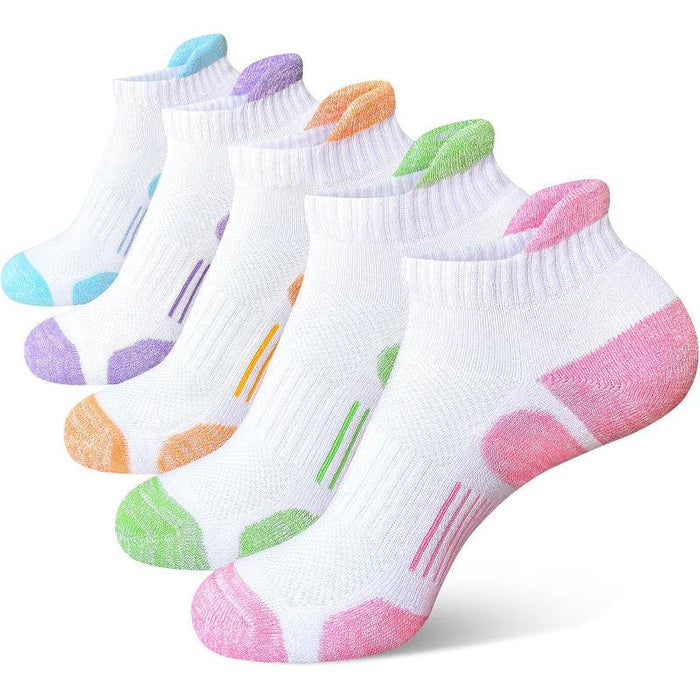 4 Pair Thick Cushioned Athletic Ankle Support Socks